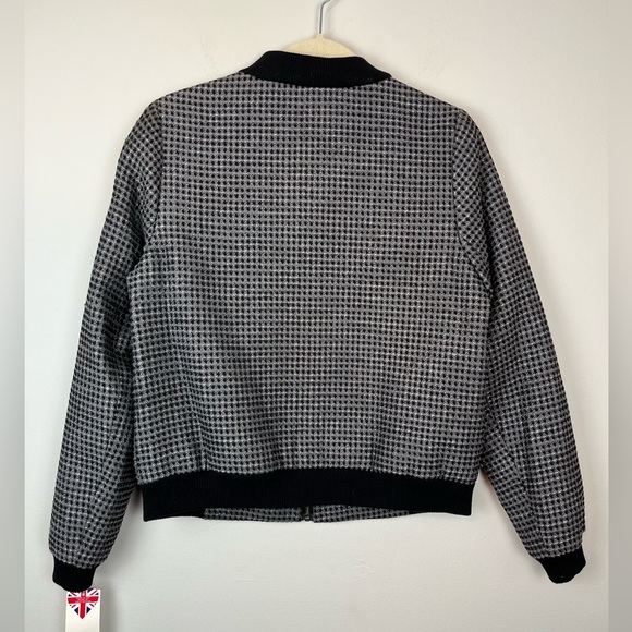 NWT CHARLES GRAY LONDON Black Gray Metallic Front Zip Bomber Jacket L - Picture 2 of 16